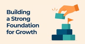 Tower made of blocks symbolising a foundation for growth